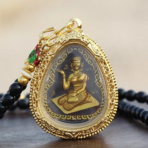 Southeast Asia Thailand Temple talisman bring wealth money GOOD LUCK BLESS safe Nang Kwak goddess Buddha Pendant Amulet