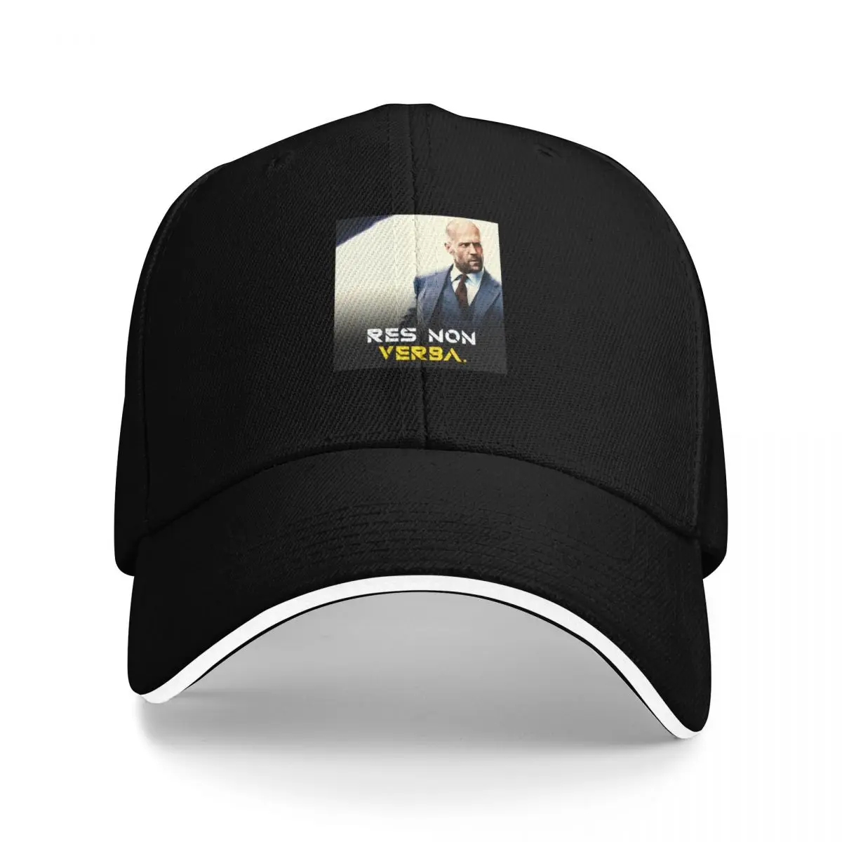 Retro Vintage Jason Statham Motivational Quote Res Non Verba Gift For Everyone Baseball Cap Sun Cap Girl Men's