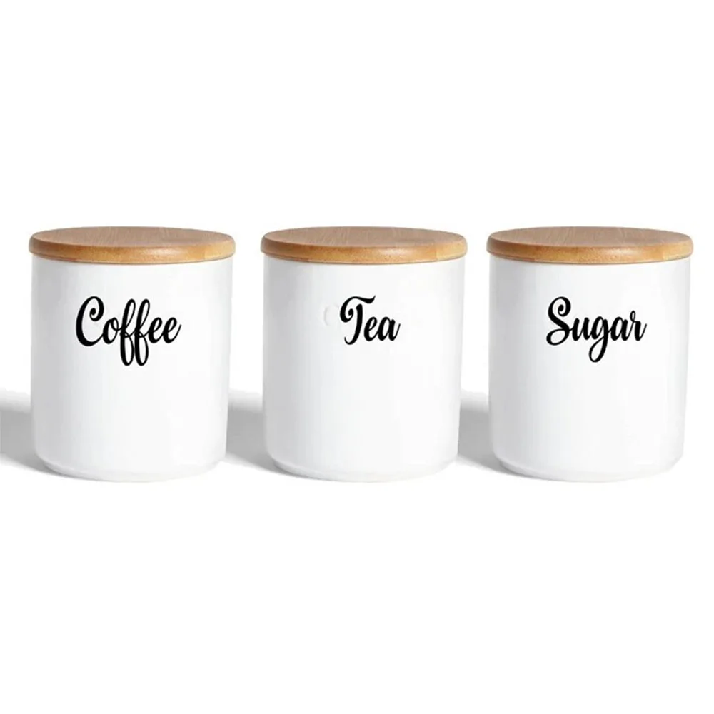COFFEE TEA SUGAR LABELS KITCHEN DECALS ADHESIVE STICKERS