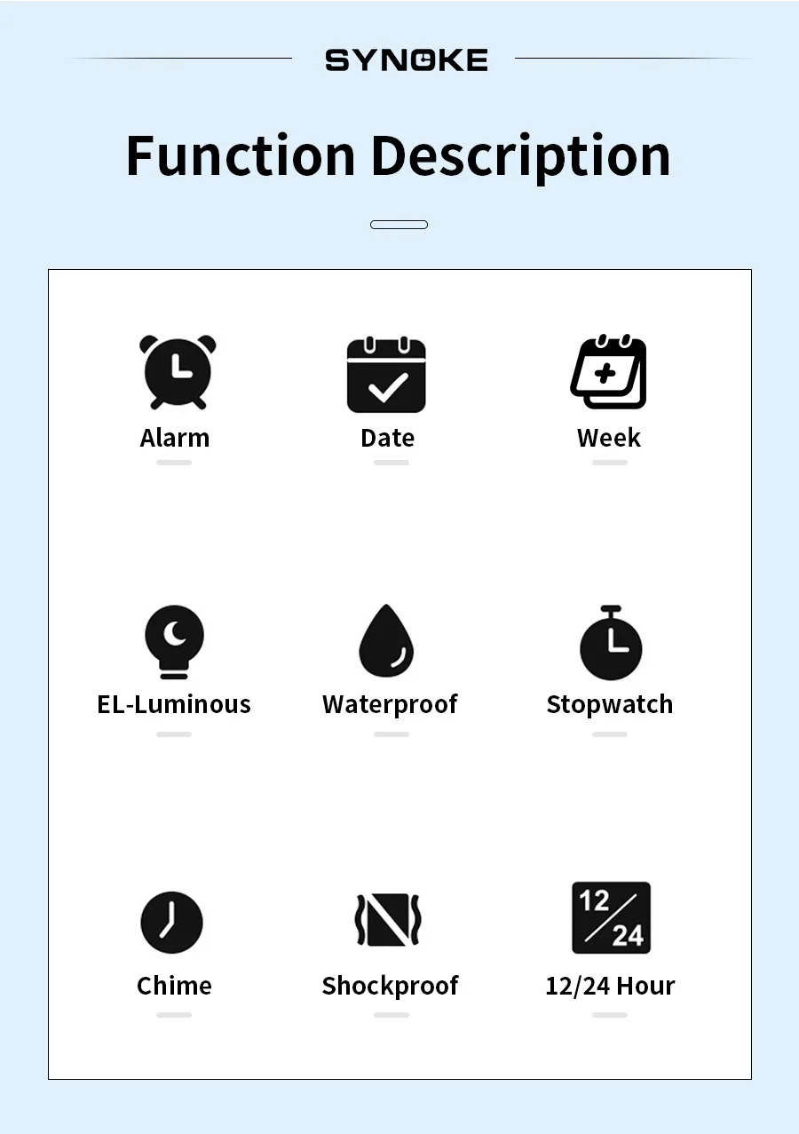 SYNOKE Bunte Kinderuhren mit sieben Lichtern, Sportstudenten, Digitaluhr für Kinder, wasserdichte elektronische Uhr, stoßfest – Detail 4