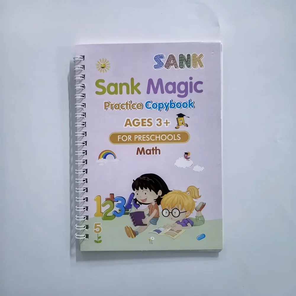 1 Set Reusable Learning Math English 3D Calligraphy Book Drawing Copybook Numbers Education for Kids Letter Practice Gifts