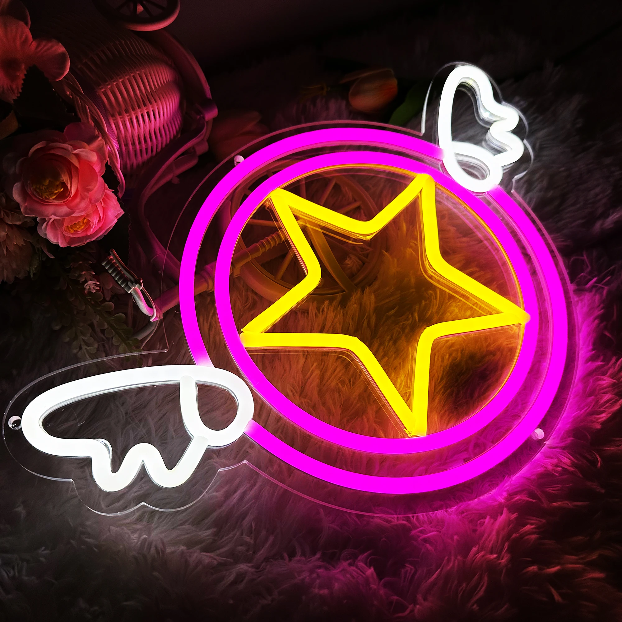 Imagem -02 - Sailor Moon Anime Pendurado Led Light Sinal de Néon Vara Mágica Kawaii Casa Quarto Festa de Aniversário Decoração da Parede Presentes