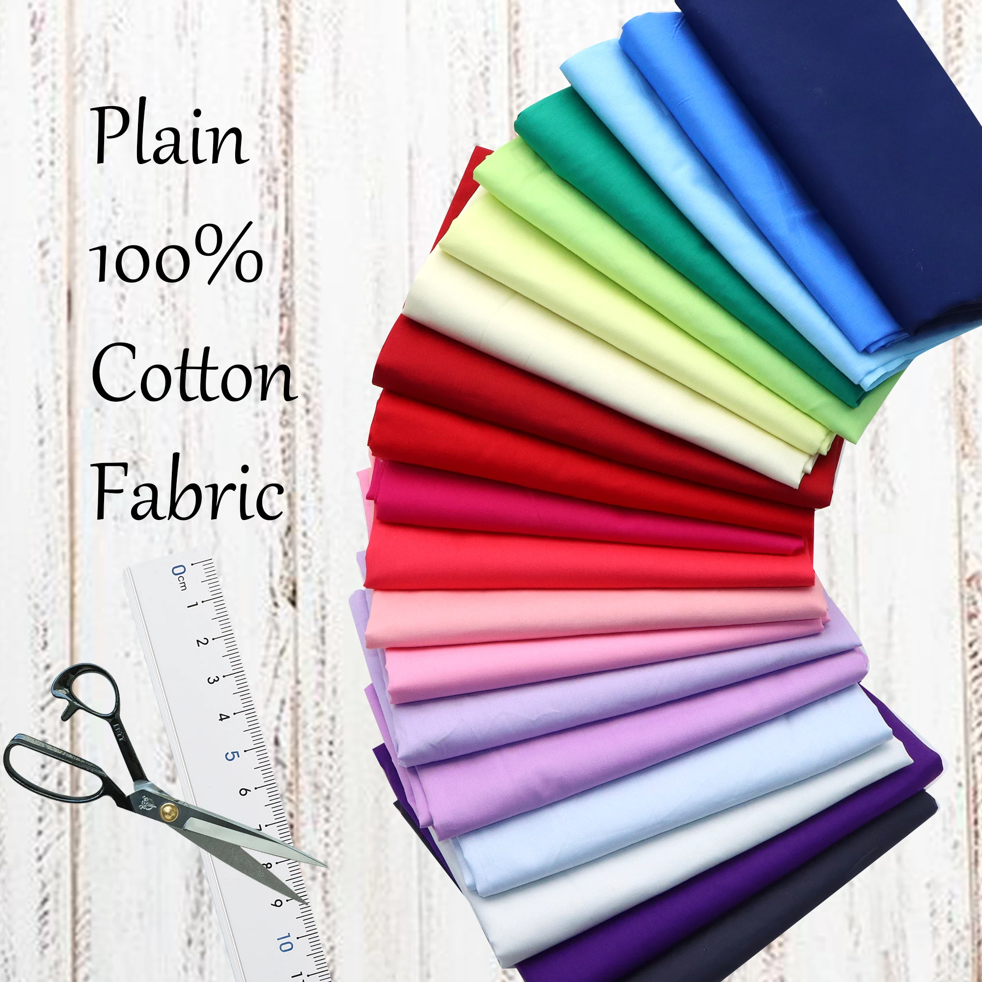 50*150 سنتيمتر متعدد الألوان 100% نسيج القطن عادي بلون النسيج مناسبة DIY بها بنفسك الخياطة اللحف الحرف اليدوية الملابس تنورة