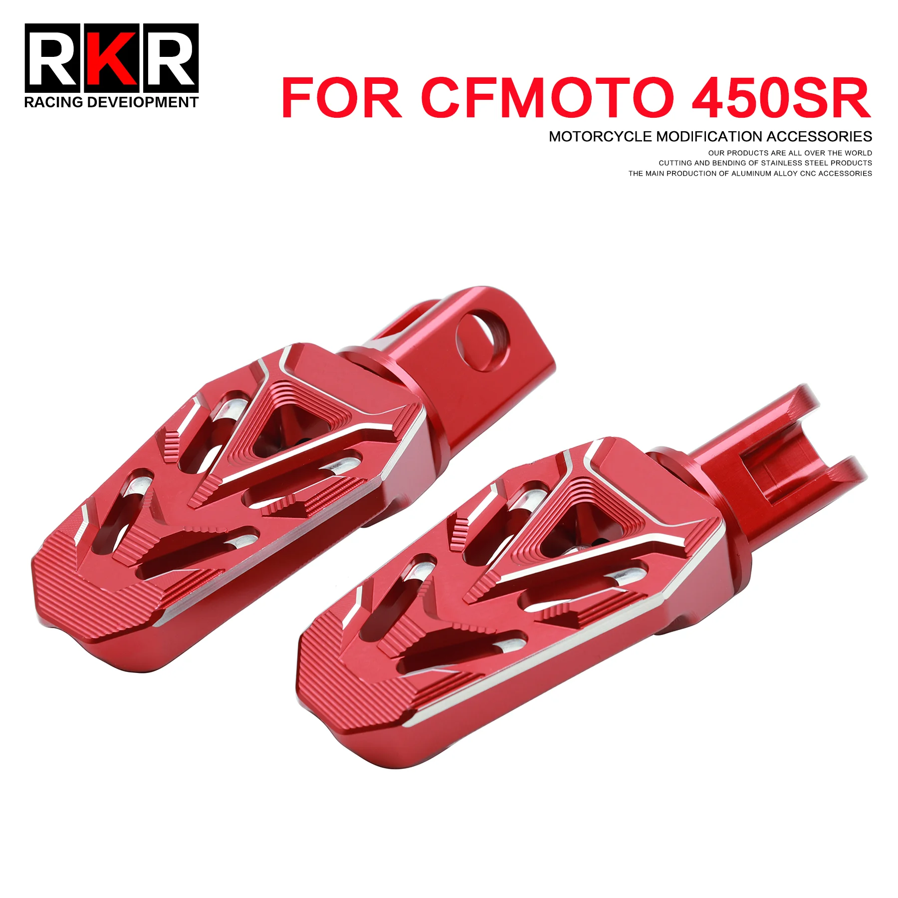 

CNC Motorcycle Front Footrest Foot Pegs Enlarged Passenger Foot Rests Extender Pedal Adapter for CFMOTO 450SR CF400-6 SR 450