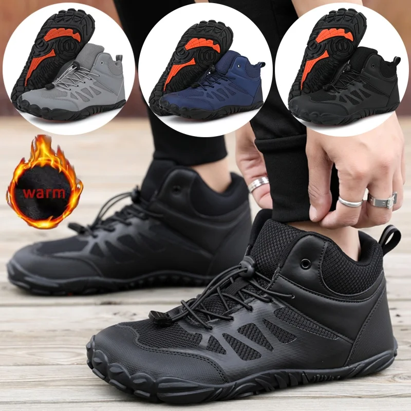 

Winter Mens BareFoot Snow Boots Waterproof Outdoor Sneakers Climbing Hiking Shoes Non Slip Women Warm Plush Boots Comfortable