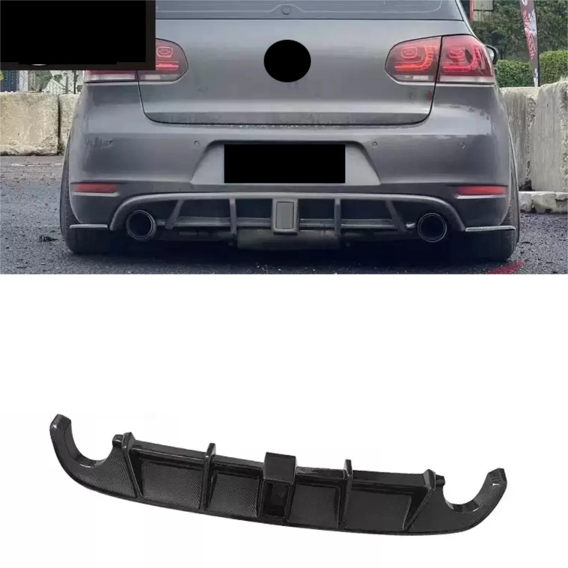 Body Kit Carbon Fiber Rear Lip for Volkswagen vw Golf 6 GTI6 Rear Bumper Surround Car Accessories