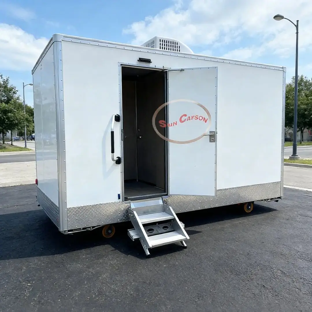Portable Outdoor Toilet Cabin Mobile Restroom with Flush Toilet for Event Camping Emergency Use - Compact Design