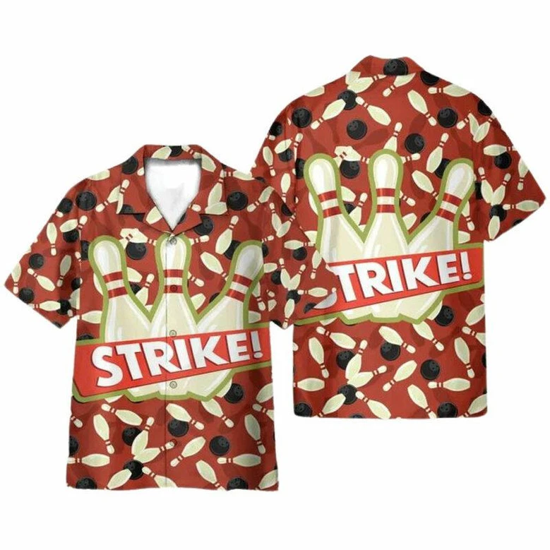 

Casual Hawaiian Shirt Man 3d Bowling Pattern Men's Hawaiian Shirts Summer Holiday Beach Shirts Blouse Men Clothing