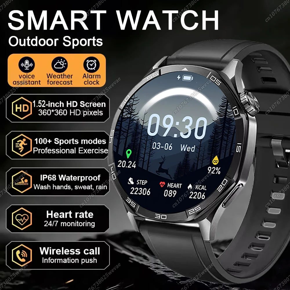 2026 Watch 5 Pro GPS Track Smart Watch Men 360*360 AMOLED Screen Bluetooth Call Waterproof Health Monitoring Man Smartwatch Hw12