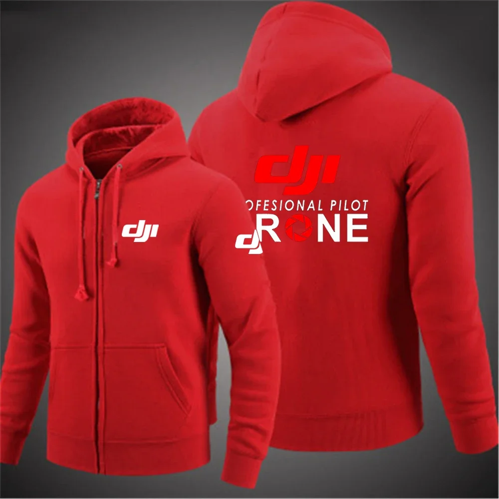 Dji Professionelle Pilot Drone Frühling Herbst Casual männer Einfarbig Zipper Pullover Hoodie Mäntel Sportswear Fashion Langarm – Detail 8