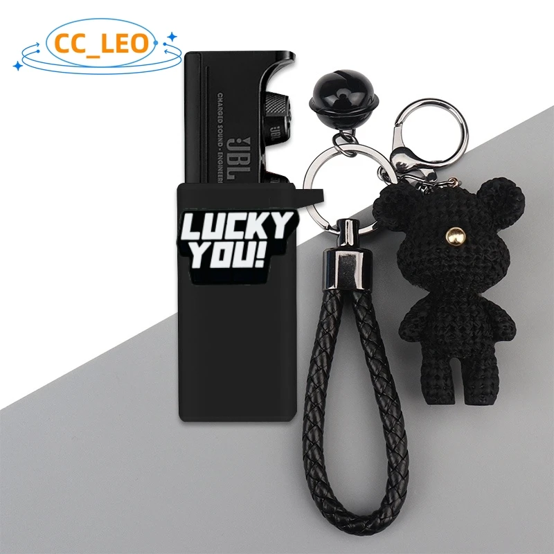 Capa de silicone macia para JBL UA Flash, Cartoon Bear Keychain Pendant, Shell à prova de choque, Capa protetora