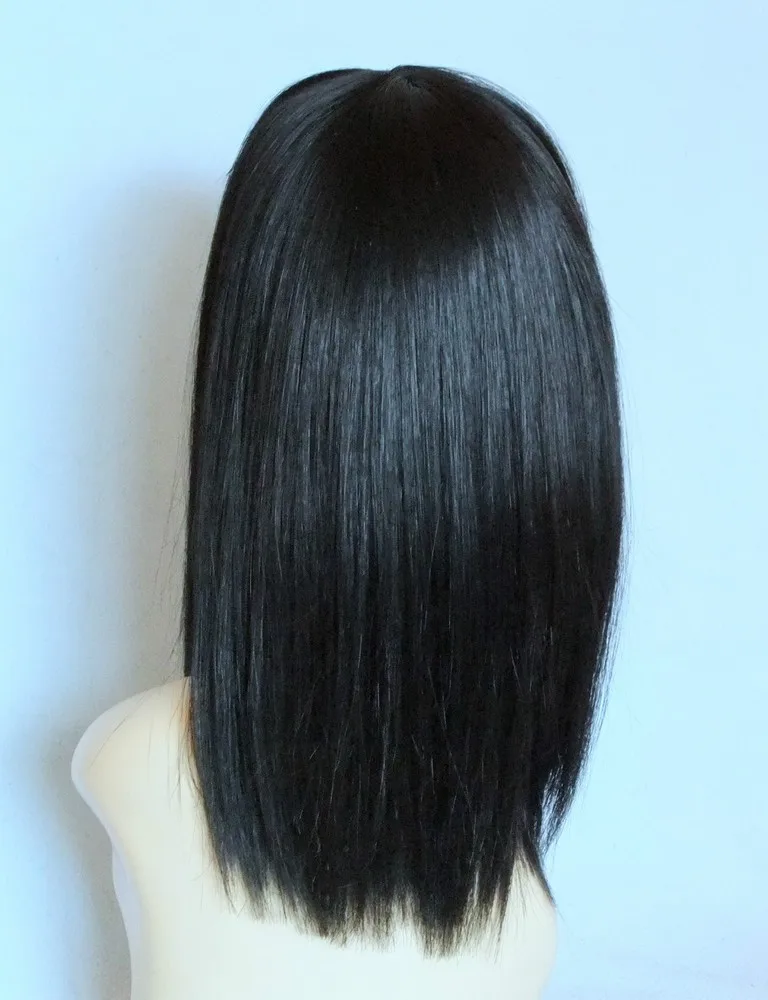 شعر مستعار مقاوم للحرارة العالية، هامش ناعم، أسود للسيدات، شعر مستعار كامل يوميًا في المملكة المتحدة