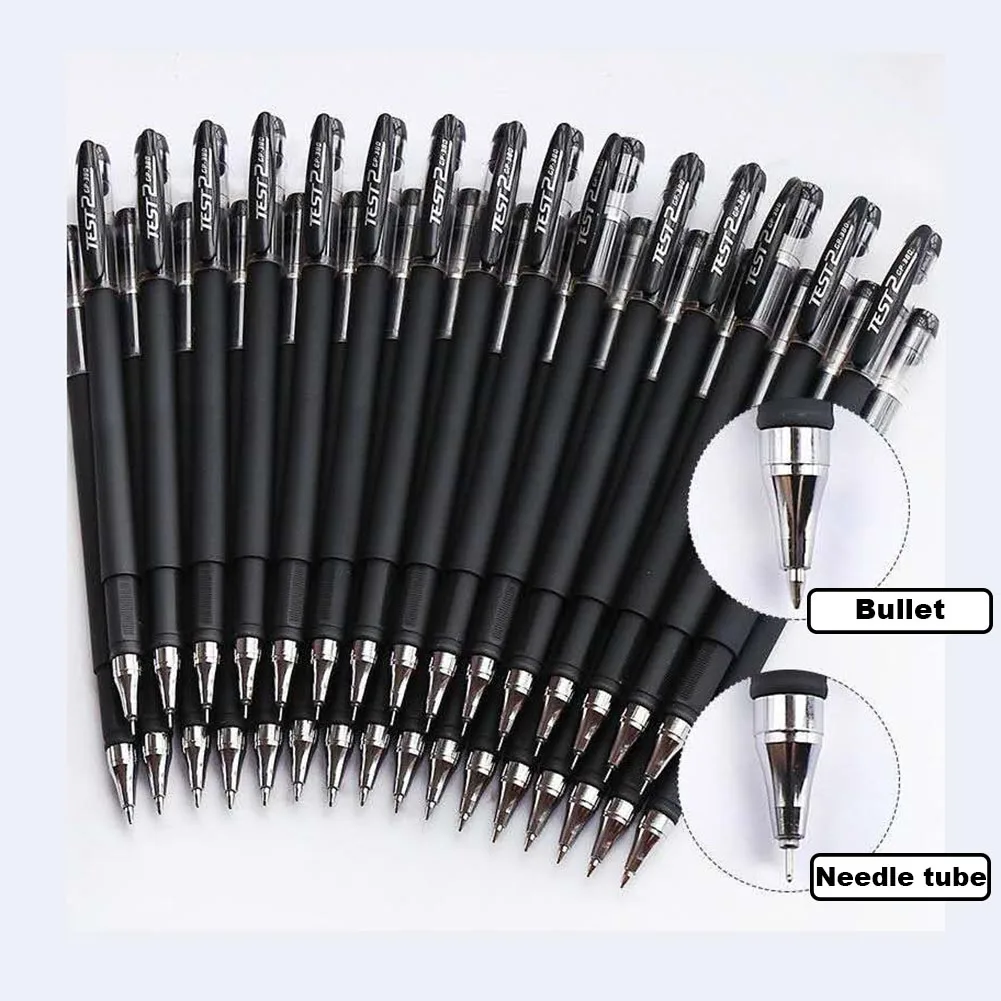 

10Pcs Black Frosted Gel Pen Carbon Pen Signature Pen Red And Blue Student Office Examination Special Pen Wholesale High Color