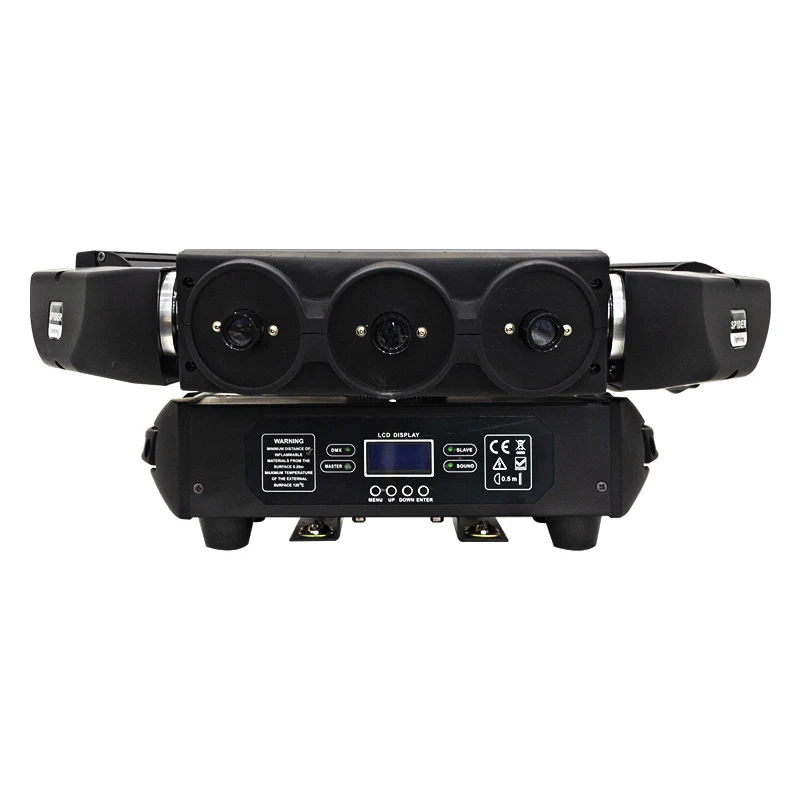 9-Head Spider Laser Moving RGBW Beam Stage Lights Fluorescent DJ Stage Shows for Weddings Clubs Bars Events with DMX512 Control