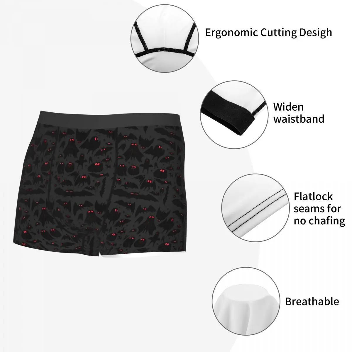 Cuecas boxer shorts bonito cryptids mothman padrão calcinha masculina roupa interior macia para homme homem namorado presente