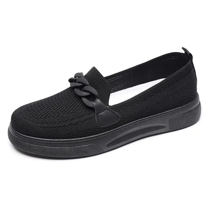 Tênis de sola grossa estilo chinês para mulheres, tênis feminino respirável em sapatos baixos, tênis casual leve, primavera