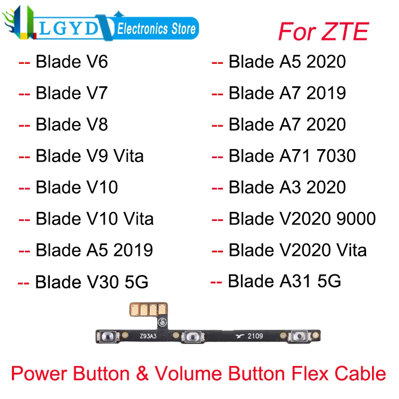 Power Button & Volume Button Flex Cable for ZTE Blade V6 V7 V8 V9 Vita V10 V10 Vita V30 A5 A7 A71 A3 A31 V2020 V2020 Vita