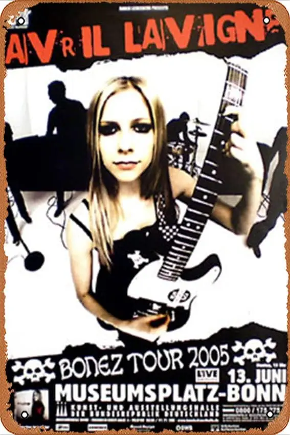Lavigne, Avril concert poster Poster Retro Metal Tin Sign Vintage Sign for Home Coffee Wall Decor