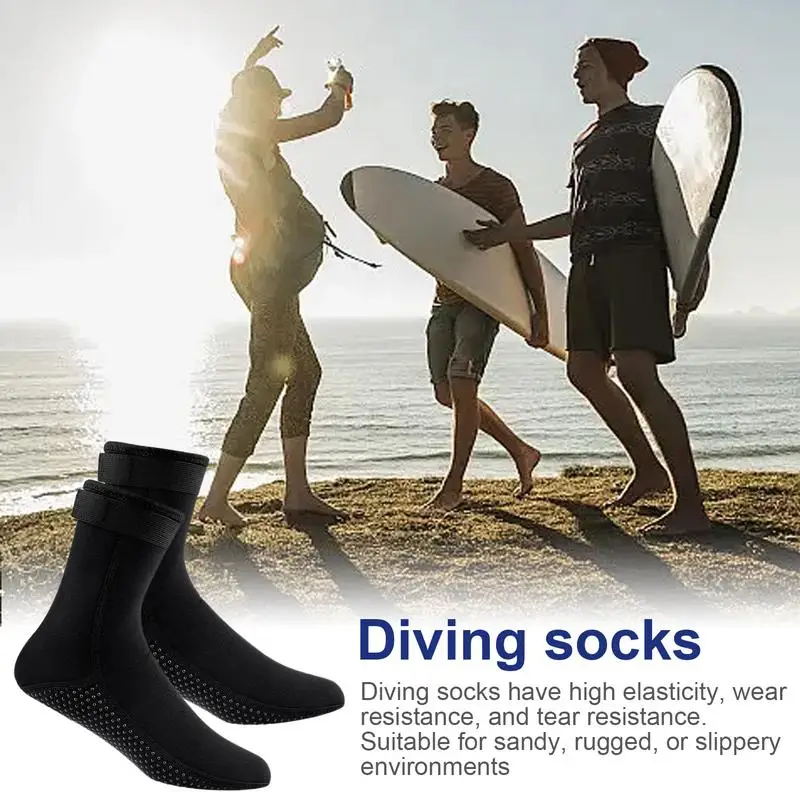 Beach Booties 3mm Neoprene Scuba Socks Short-cut Warm Sand Proof SocksWaterproof Thermal Anti-slipSocks For Beach Volleyball