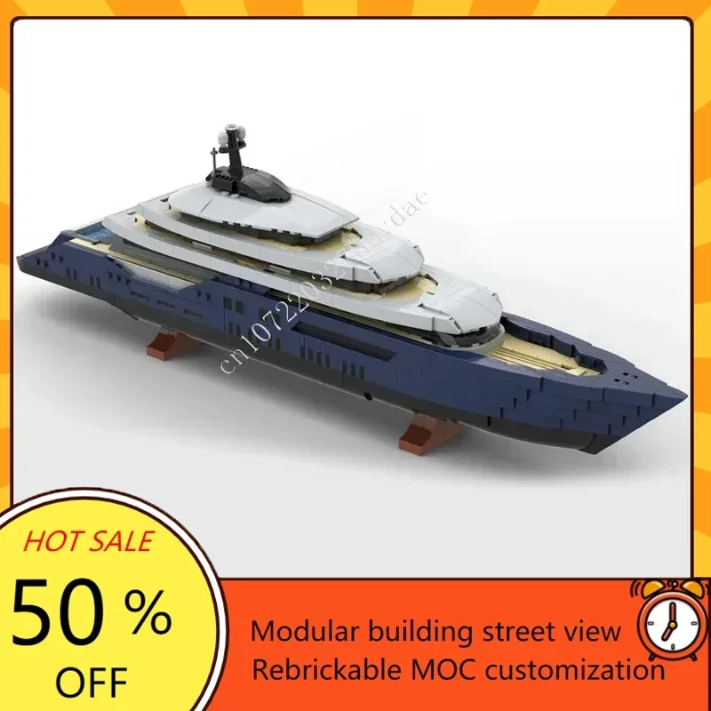 1671PCS MOC Luxury Yacht Custom Puzzle Warship Model Technical  Set DIY Assembly Creative Kids Puzzle Education Toy Xmax Gift