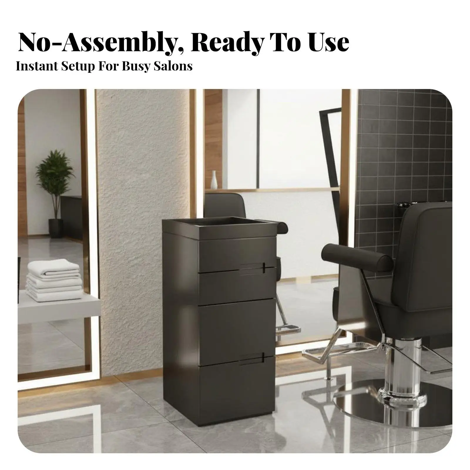Salon Equipment Mobile Cabinet Solid Wood Rolling Cart with Compartments for Barbershop Beauty Supplies Stylist Tool Organizer