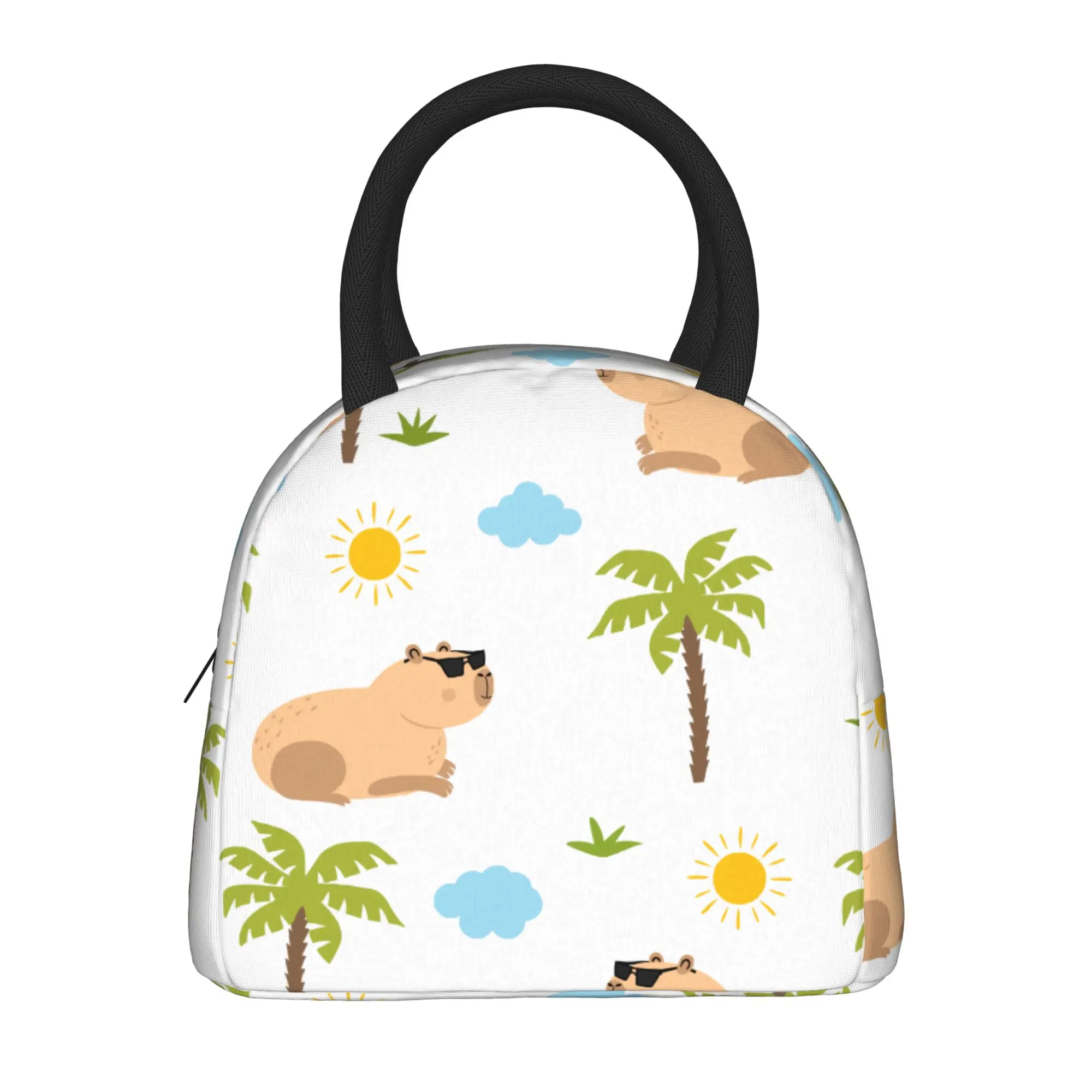 Cute Capybara Cartoon  Insulated Lunch Bag Thermal Bag Meal Container  High Capacity Tote Lunch Box Food Bag Work  Picnic