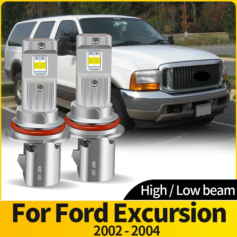

2 шт. светодиодные 9007 HB5 фары HI/LO Beam светодиодные автомобильные фары 12 В супер яркие 6500K турбовентилятор CSP для Ford Excursion 2002-2004