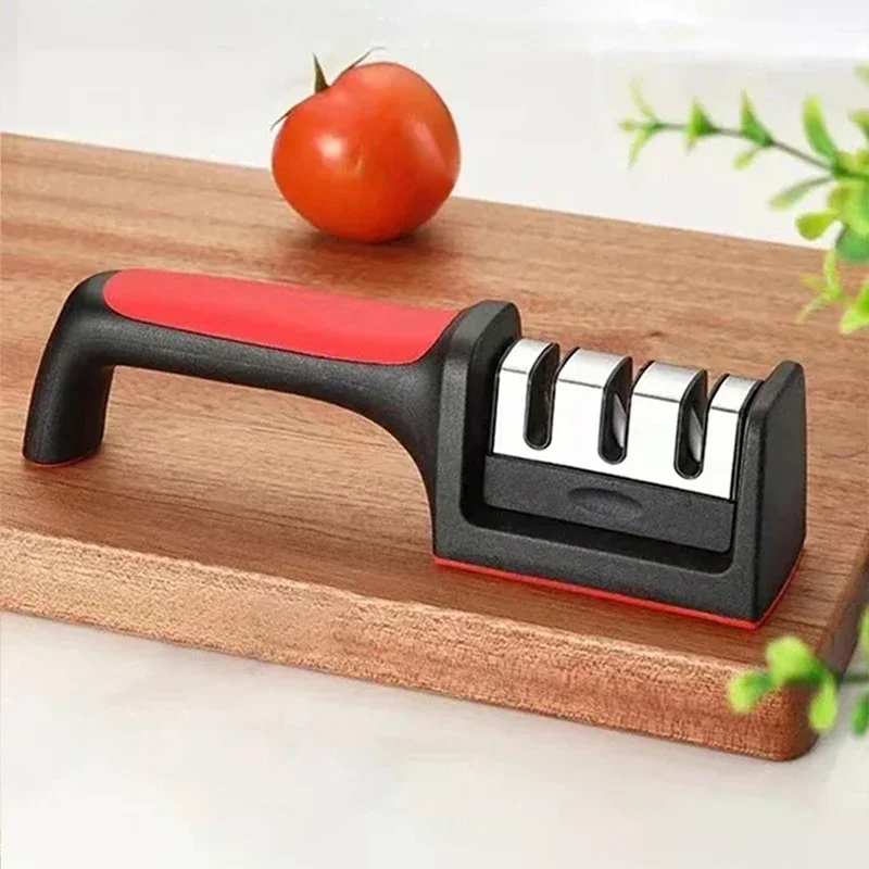 3/4 Segment Kitchen Knife Sharpener Household Multi-functional Hand-held Purpose Black Sharpening Stone Sharp Knife Tools