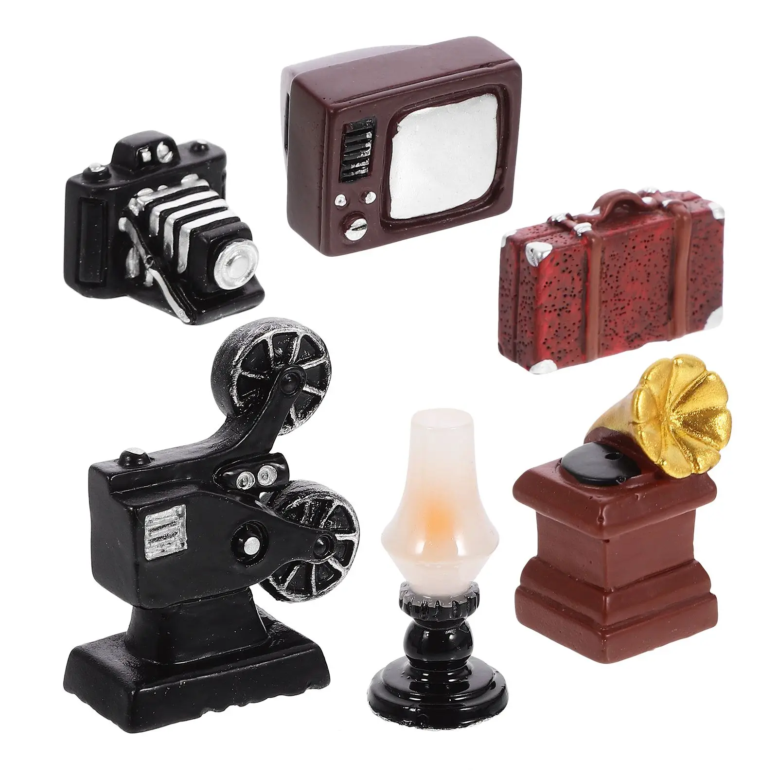 Ornamenti per fotocamera retrò Mini casa Decorazioni per la casa vintage Mobili in miniatura Accessorio nostalgico Scena desktop Prop