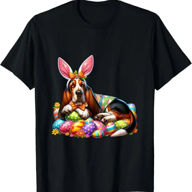 Funny Easter Day Basset Hound Bunny Costume T Shirt