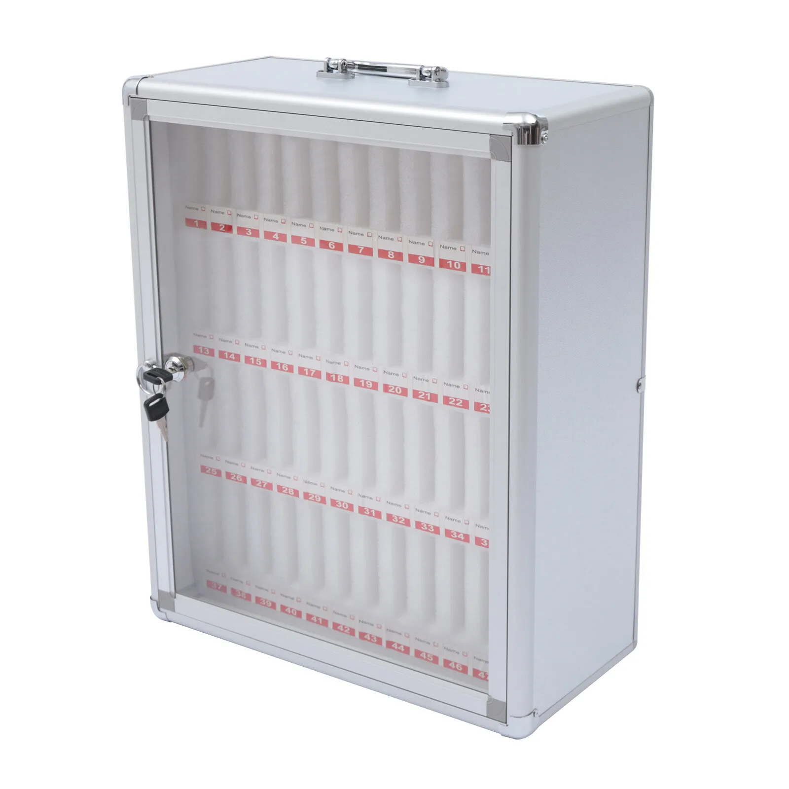 48 Slot Rectangle Pocket Chart Aluminum Alloy Cell Phone Locker With Acrylic Cabinet Door Storage Cabinet School Conference Room