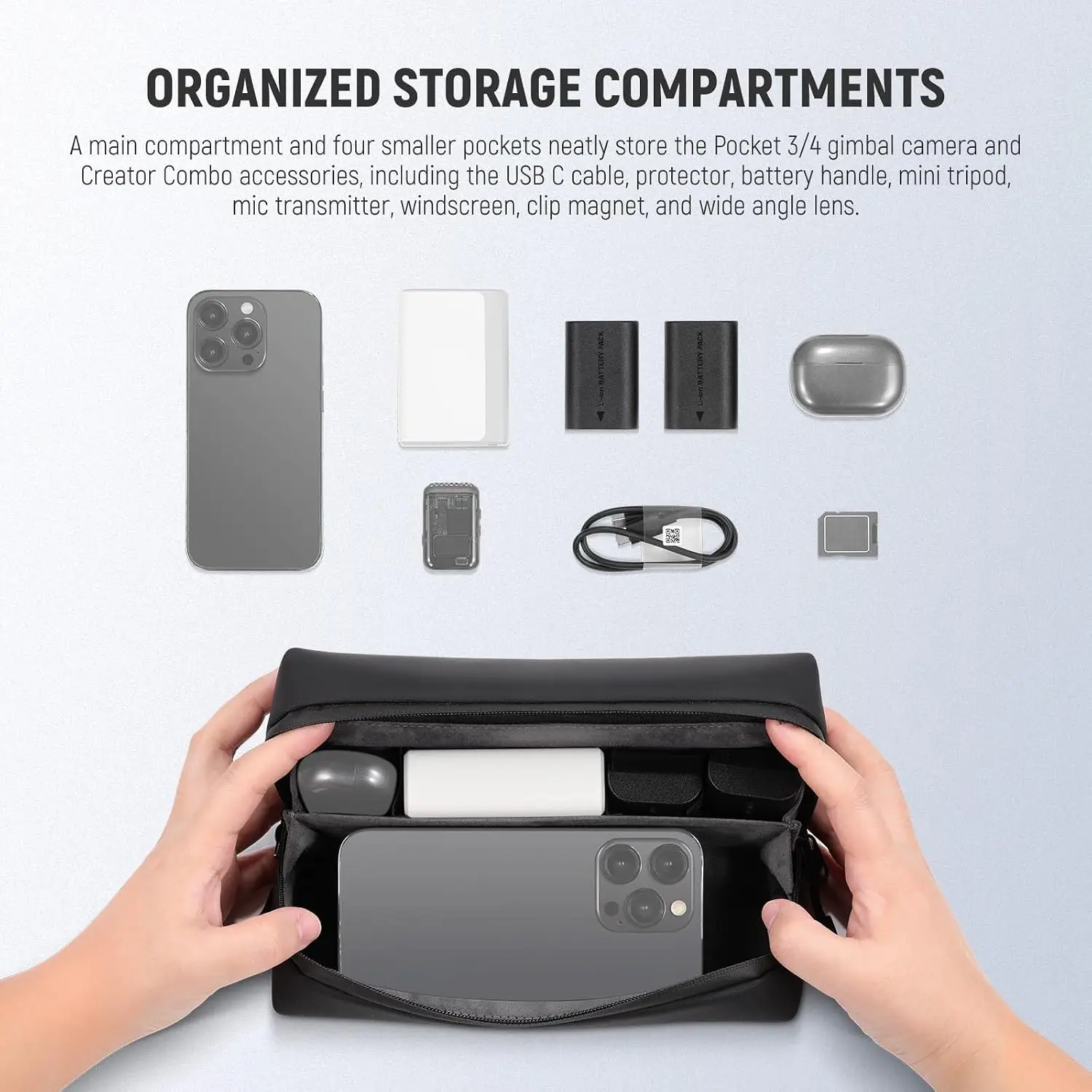 NEEWER Carrying Bag for DJI Osmo Pocket 4 3 Creator Combo, Dustproof Splashproof Shockproof Scratch Resistant Storage Case