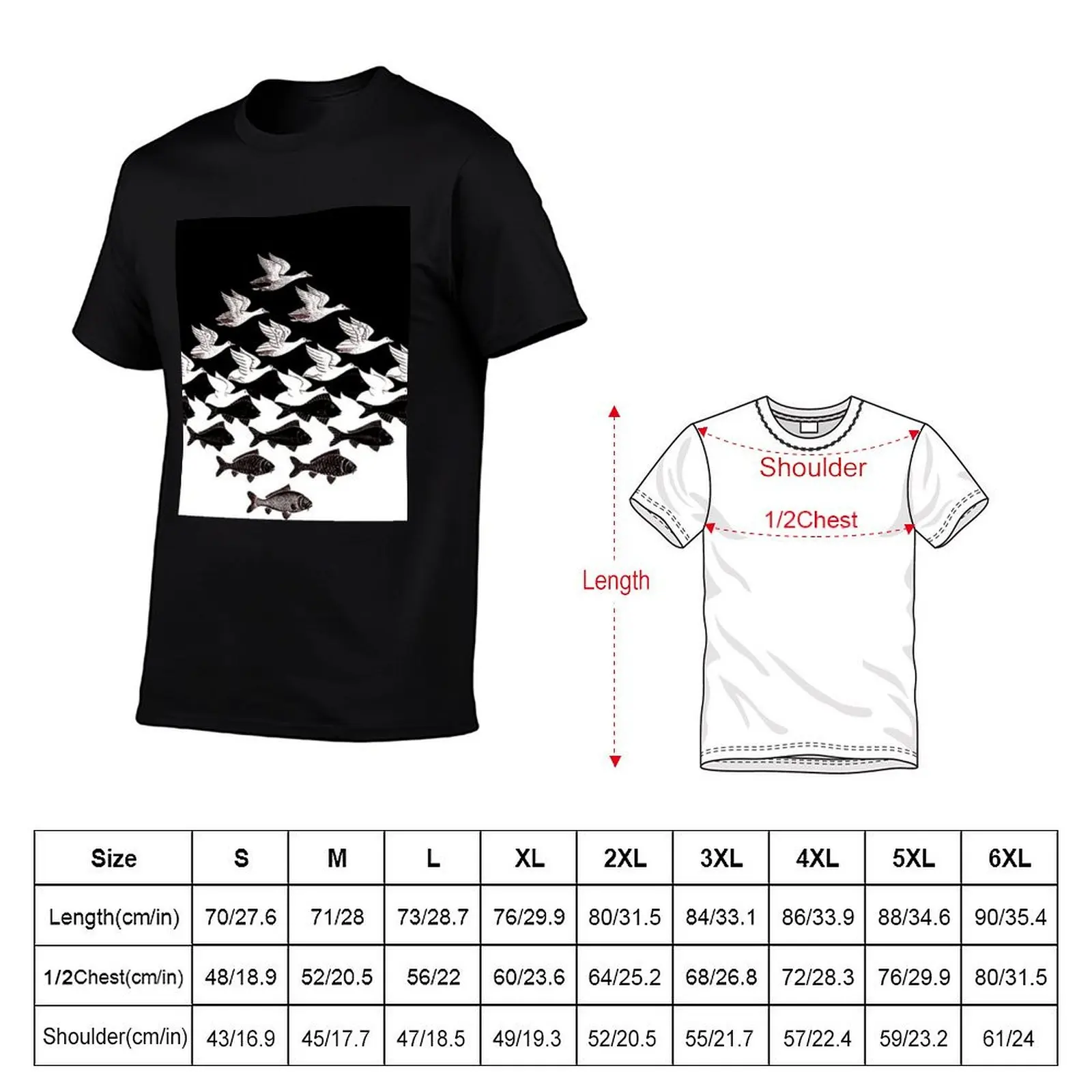 Sky and Water by MC Escher Premium Scoop T-Shirt plus sizes plus size clothes plain quick drying black t-shirts for men