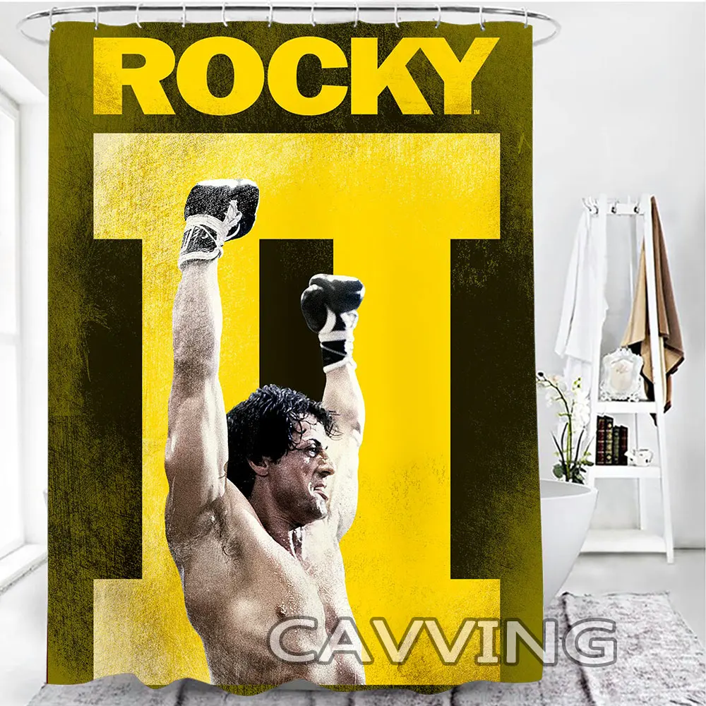 ROCKY BALBOA 3D Shower Curtains Waterproof Bathroom Curtain Anti-slip Bath Mat Set Toilet Rugs Carpet Home Decor H03