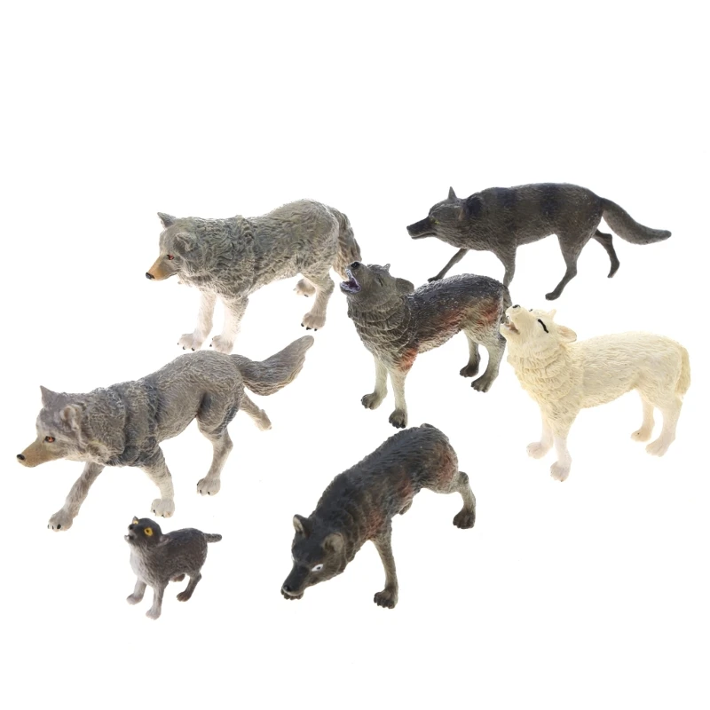 Wolf Animals Figures Miniature Wolf Family Figures Educational Learning