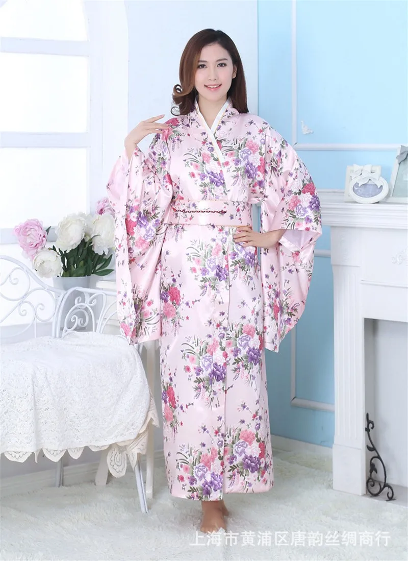 Silk Satin Wedding Bride Bridesmaid Robe Floral Bathrobe Long Kimono Robe Night Robe Bath Robe Fashion Dressing Gown For Women