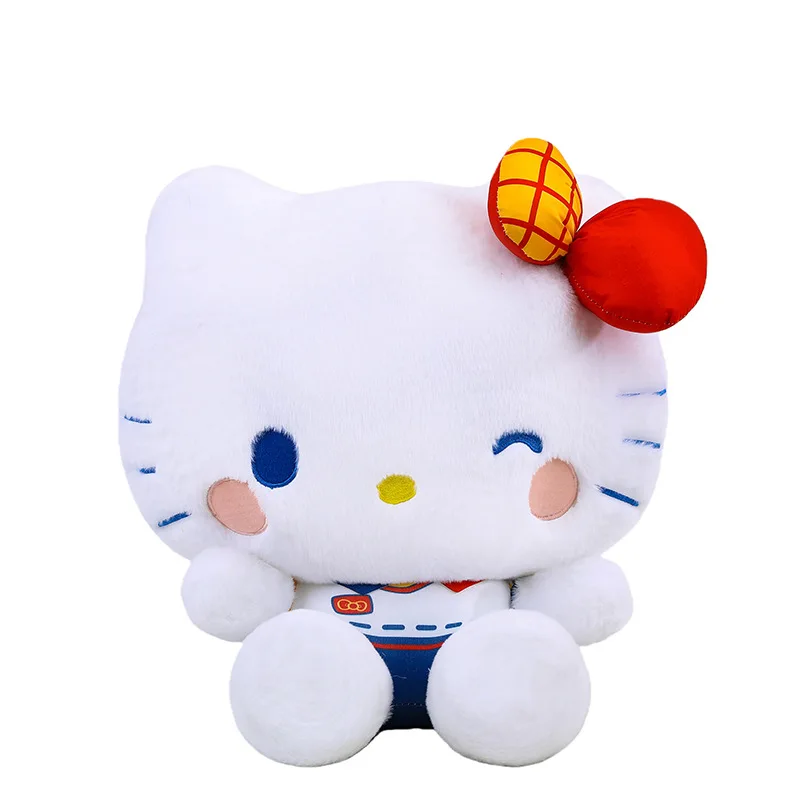 60cm Kawaii Hello Kitty Stuffed Doll Anime Sanrio Plush Toy Cute Large Size Vivid Kitty Plushie for Kids Birthday Xmas Gift