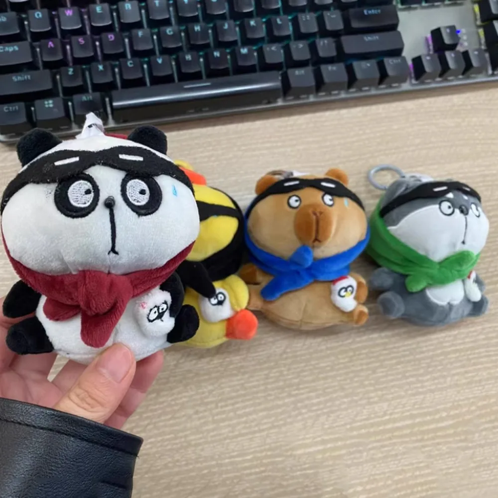 Ladrão sentimento capivara chaveiro de pelúcia pintinho amarelo fofo pelúcia panda boneca chaveiro coleção macia animais brinquedo de pelúcia chaveiro