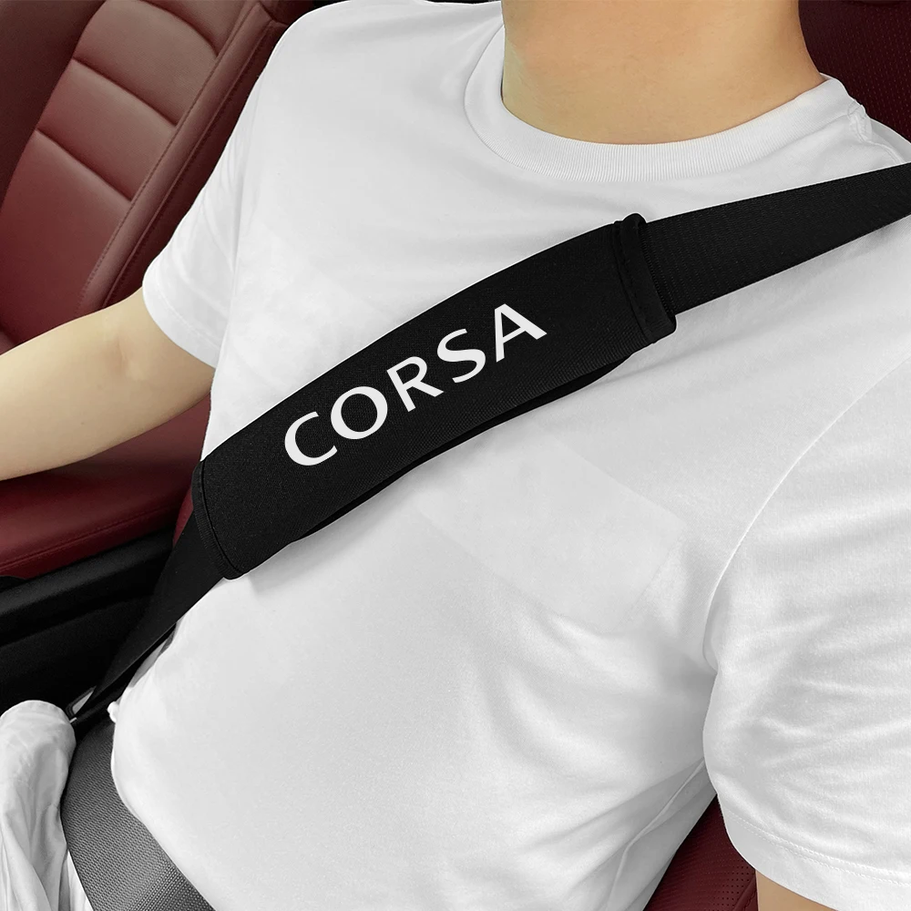 2PCS Car Seat Belt Cover Accessories For Opel Corsa C D E F A B Gsi 1.6T OPC Line 1.4T Turbo Corsavan 2004 2007 2008 2011 2015