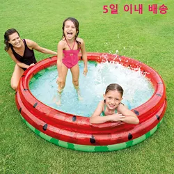168X38cm Child PVC Iatable Watermelon Paddling Pool Safe Strong Family Swim Pool Water Storage Capacity 630 Liters Pool