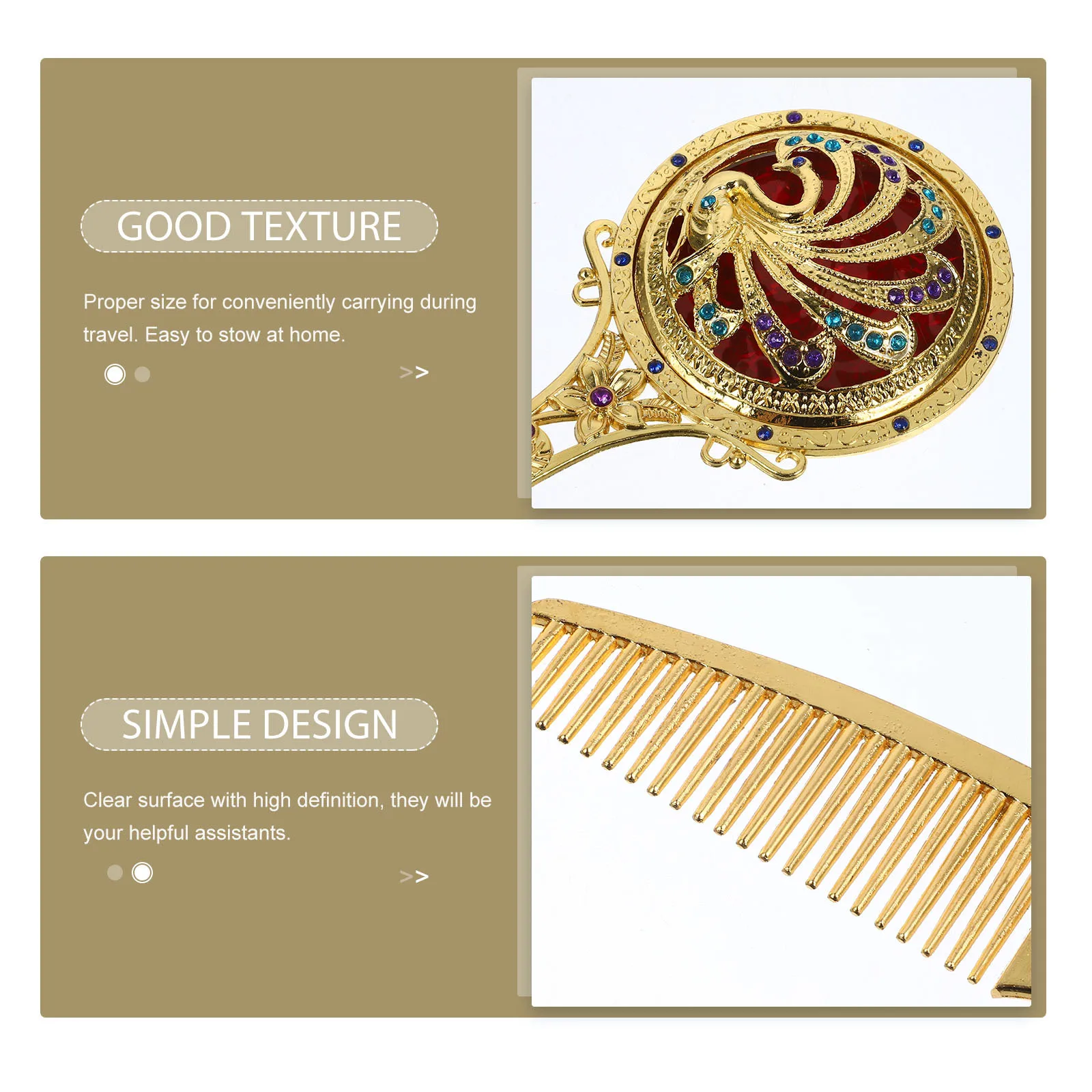 1 مجموعة خمر مرآة صغيرة مجموعة براعة رائعة المحمولة مرآة ماكياج قابلة للطي واضح انعكاس المدمجة المحمولة الغرور #1