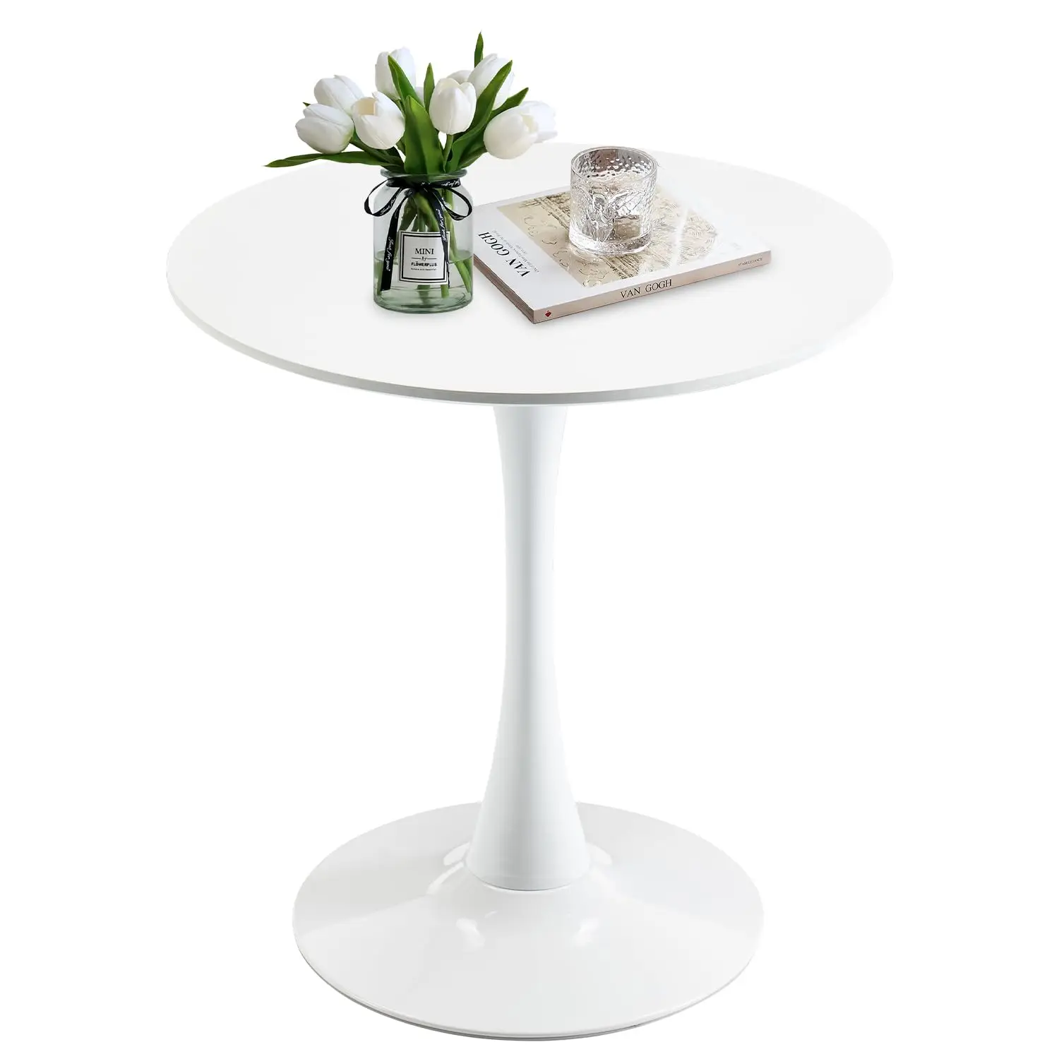 

27.5" Small Round Dining Table, Modern Tulip Style Table for 1-2 People, Space-Saving Table for Dining Room,, Customized