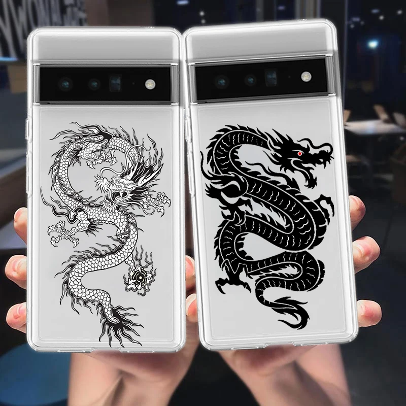 

Чехол для телефона Google Pixel 10 Pro 10A, Pixel 9 Pro XL, Pixel 8 Pro, 9A, 8A, 7A, 7, 6A, 6 Pro, мягкий чехол из ТПУ, модный дизайн с драконом