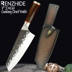 RZD Kitchen Cooking Knife Chef Forged Steel 5CR15mov Blade Knife Cover Sheath Camping Hiking Fillet Fishing Tool Accessory