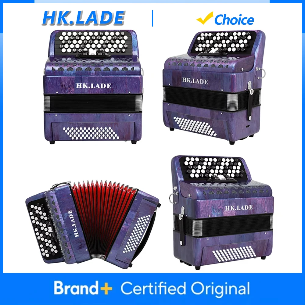 

HK·LADE AH-190 62-клавишный аккордеон 60-басовый мультирегерийный аккордеон Bayan с сумкой, клавиатурный инструмент для оценки выступлений