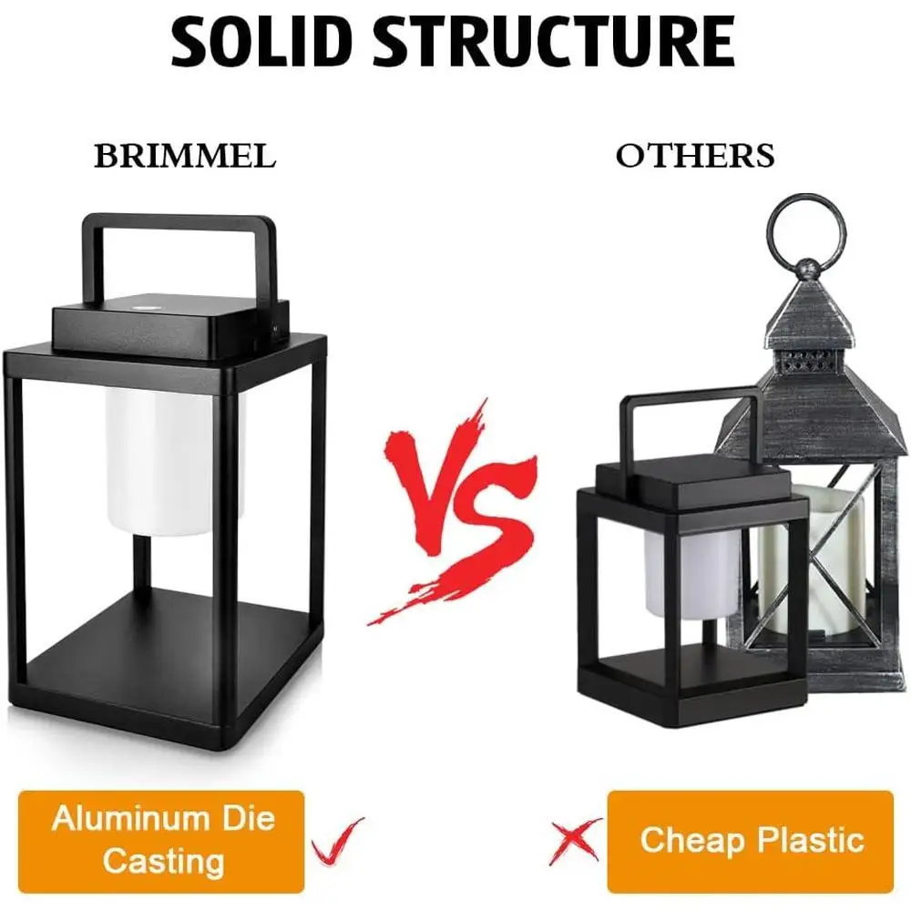 Portable Waterproof Outdoor Table Lamp Rechargeable 35W 350 Lumen 3-Level Touch Control Aluminum USB Charging Lantern