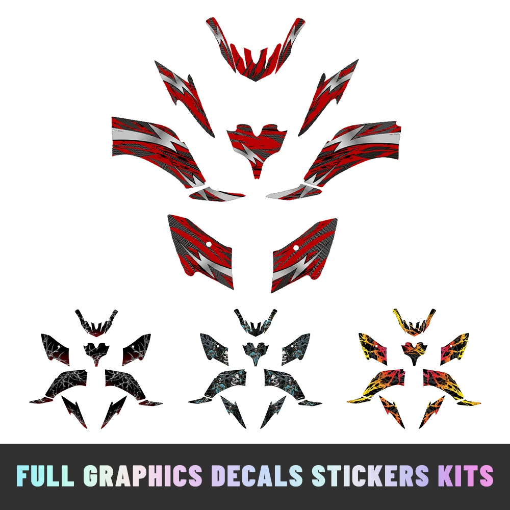 

Набор графических наклеек и декоративных стикеров для квадроциклов Yamaha Raptor: для моделей 125 (2011-2013), Raptor 250 (2008-2013), YFM 250R, 150R