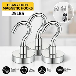 3pcs Magnetic Hooks, 25Lbs Strong Heavy Duty Cruise Magnet S-Hooks for Hangin
