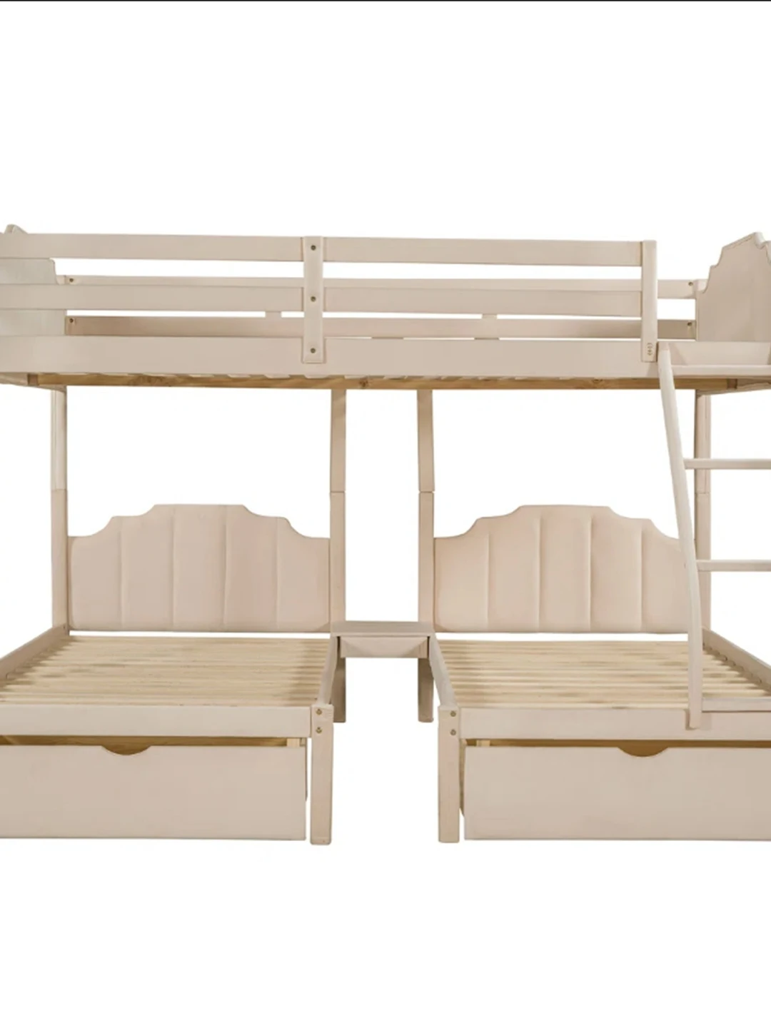 American solid wood tree house bed, luxury castle princess bunk bed, high and low child and mother bed with ladder