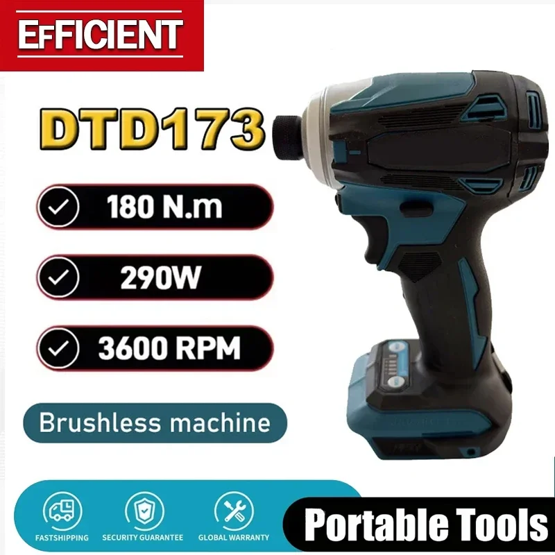 

Для аккумулятора Makita 18В DTD173, беспроводной ударный шуруповерт 1800 об/мин, 180 Нм, с бесщеточным двигателем, электрическая дрель для дерева/болтов/режим T